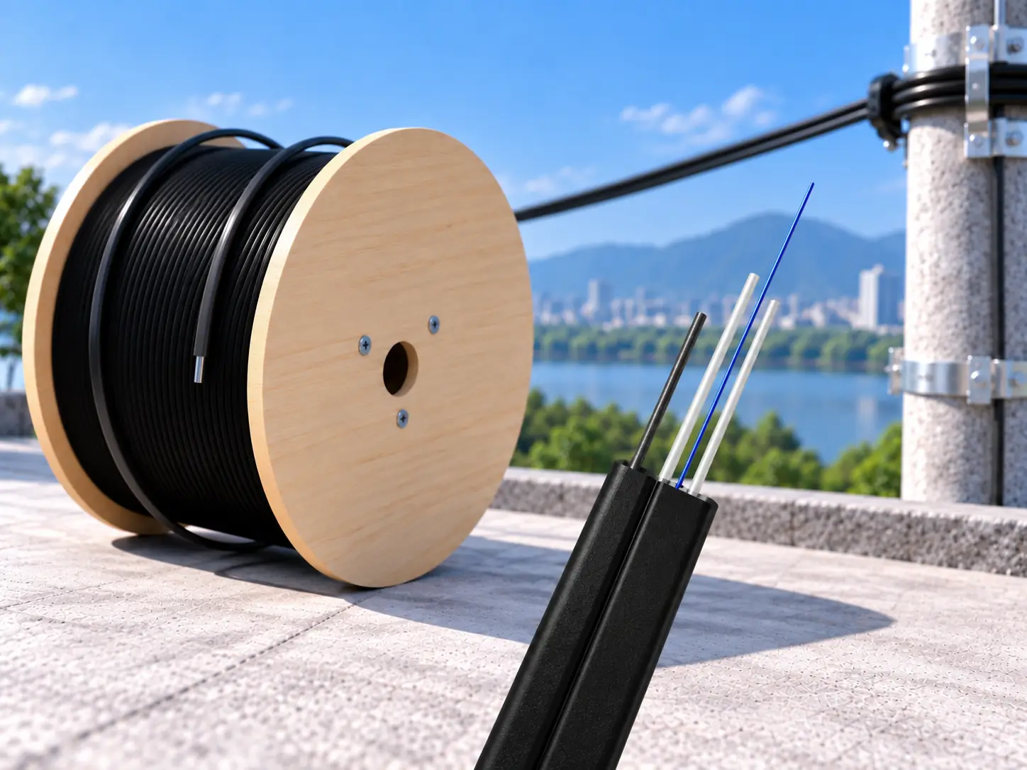 1 core outdoor self-supporting FTTH drop cable