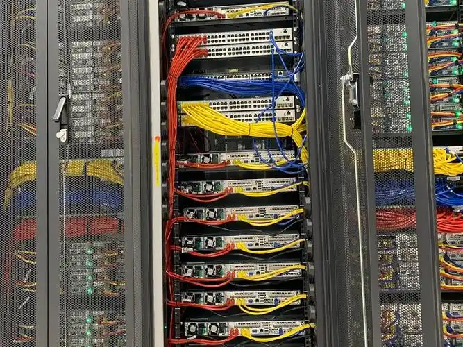 Large-scale deployment of Active Optical Cables in a modern hyperscale data center.